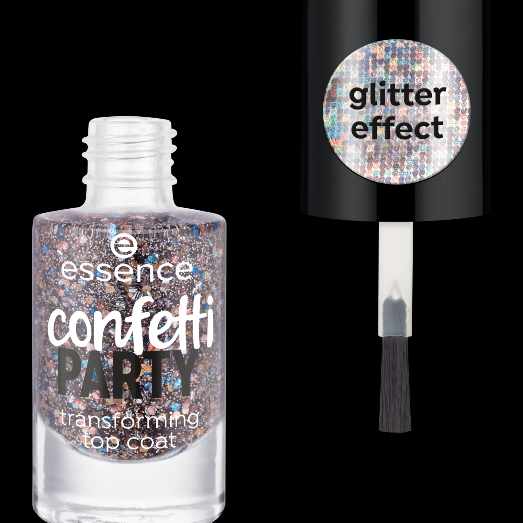 essence Base Y Top Coat>Top coat transformador confetti PARTY